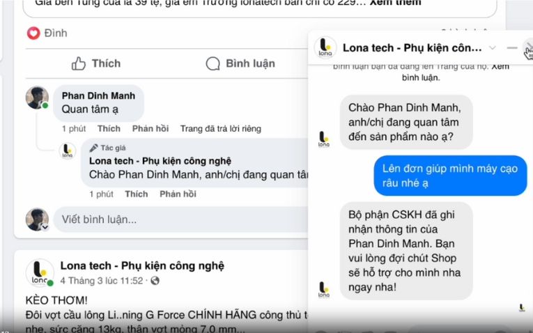 Tự động trả lời bình luận